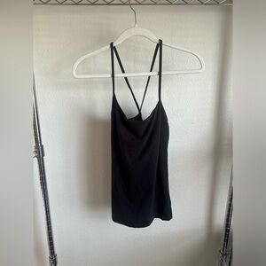 EILEEN FISHER Black Spaghetti Strap Tan Top.